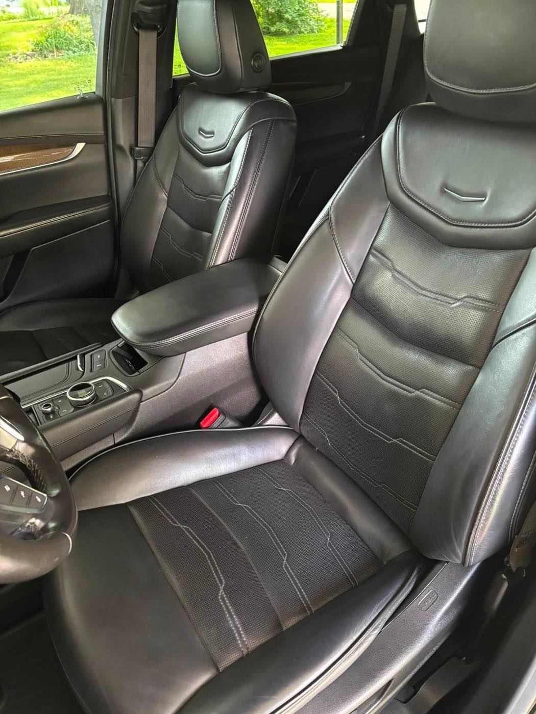 Clean leather SUV interior